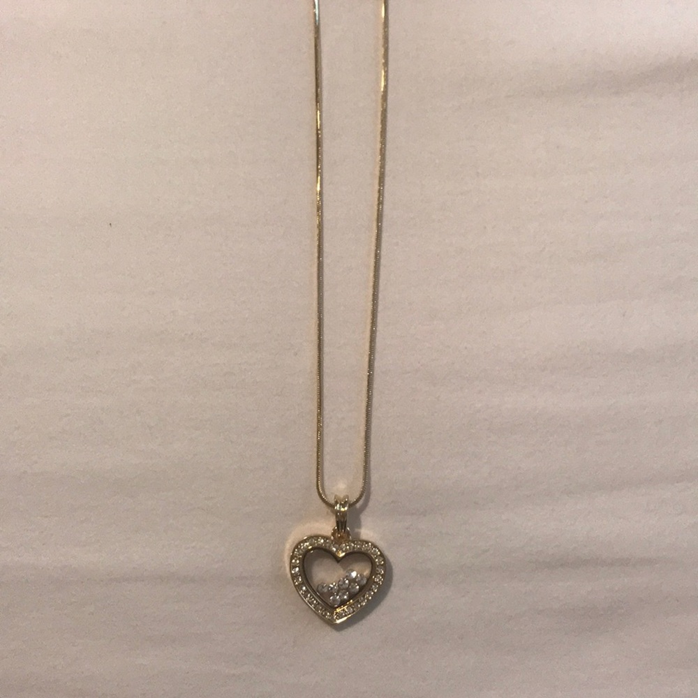 Hearted necklace with Swarovski crystals